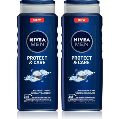 Nivea Men Protect & Care sprchový gel 2 x 500 ml dárková sada – Zbozi.Blesk.cz