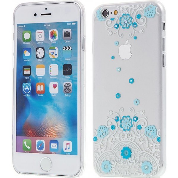 Pouzdro a kryt na mobilní telefon Pouzdro KINGXBAR Swarovski Apple iPhone 6 / 6S plastové - modré