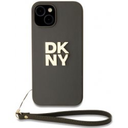 DKNY PU Leather Stack Logo Wrist Strap pro iPhone 14 Brown DKHCP14SPBSWSA