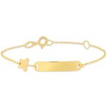 Lillian Vassago zlatý náramek s destičkou a motýlem LLV59-GB024 – Zboží Mobilmania