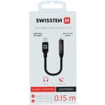 SWISSTEN Audio adaptér Textile Lightning/jack (samice) 0,15 m, černý 73501211 – Zboží Živě