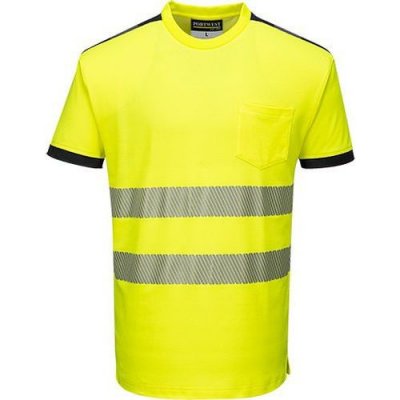 Portwest Reflexní tričko s krátkým rukávem PW3 Hi-Vis žluté/černé 95548 – Zboží Mobilmania