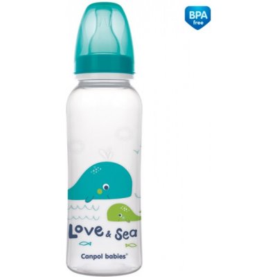 Canpol babies láhev s potiskem Love & Sea tyrkysová 250 ml – Hledejceny.cz