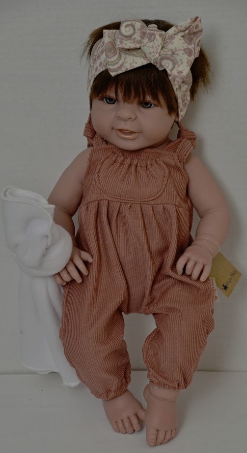 Lamagik Realistické miminko holčička Paula v manšestrových kalhotách