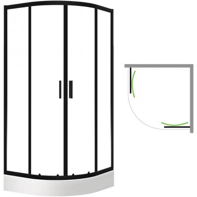 Laveo BRESSO čtvrtkruhový sprchový kout s vaničkou 80x80 cm JKDD786Z – Zboží Dáma