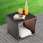 Casaria Polyratanový odkládací stolek Vedis 45x45x40cm hnědá – Hledejceny.cz