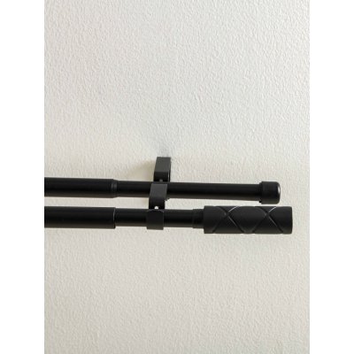 MKLuzkovinyCZ Garnýž dvouřadá Roberto - matná černá 120 - 210 cm – Hledejceny.cz