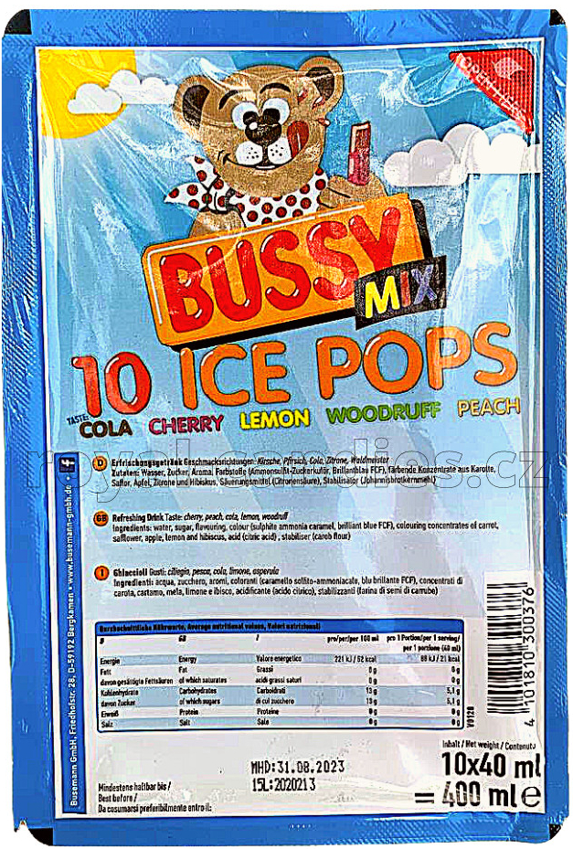 Bussy Mix 10 Ice Pops 400ml od 30 Kč - Heureka.cz