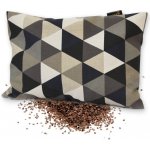 GADEO nahřívací pohankový polštářek TROJÚHELNÍKY šedé Výplň: pohankové slupky s levandulí 18x28 cm – Sleviste.cz