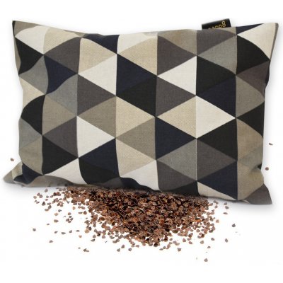 GADEO nahřívací pohankový polštářek TROJÚHELNÍKY šedé Výplň: pohankové slupky s levandulí 18x28 cm – Sleviste.cz