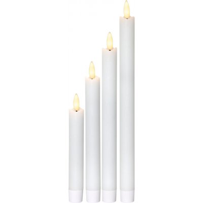 STAR TRADING 4x LED adventní svíčka FLAMME V.16-21 cm bílá – Hledejceny.cz