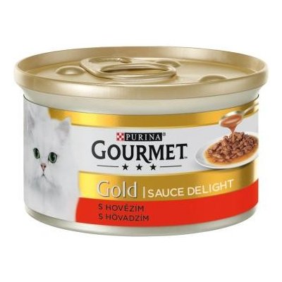 Gourmet Gold cat Sauce Delight s hovězím v omáčce 85 g – Zboží Mobilmania