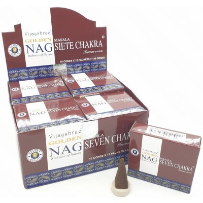 Vijayshree Vonné kužely Golden Nag Seven Chakra 10 ks – Zboží Dáma