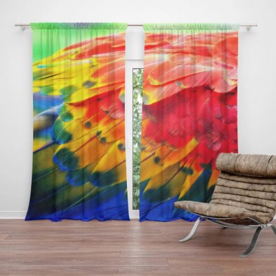 Sablio Závěs Barevné peří 2: 2ks 140x250cm – Hledejceny.cz