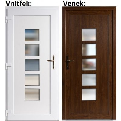 Soft Vchodové dveře Lucy zlatý dub/bílá levé 100 x 210 cm – Hledejceny.cz