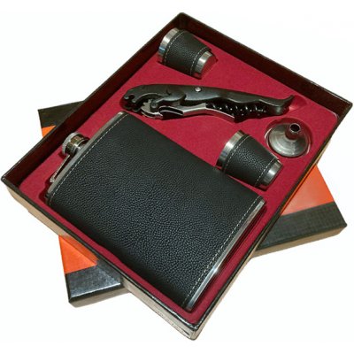 Placatka s v černé kožence s 3D vzorem dárkový set – Zboží Dáma