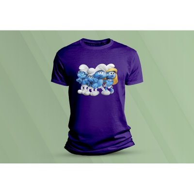 Sandratex dětské bavlněné tričko Šmoulové 2 purpurová – Sleviste.cz