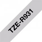 Páska Brother TZE-R931 - originální | černý tisk, stříbrný podklad, textilní, 12 mm – Zboží Živě