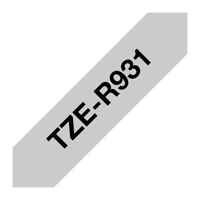 Páska Brother TZE-R931 - originální | černý tisk, stříbrný podklad, textilní, 12 mm – Zboží Živě