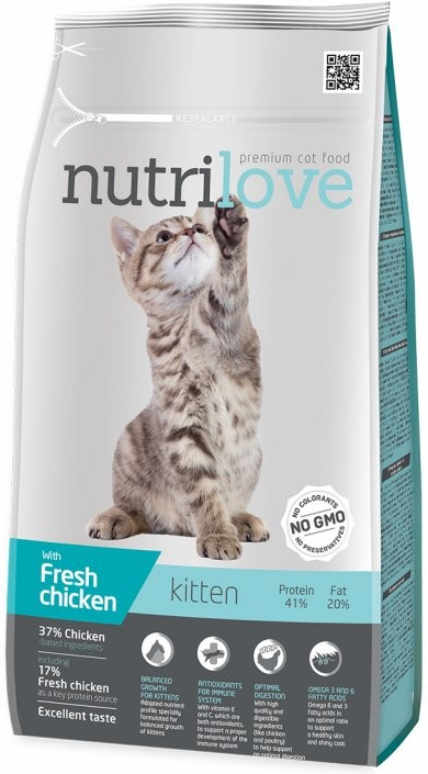 Nutrilove Kitten pro koťata s kuřecím masem 8 kg