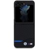 Pouzdro a kryt na mobilní telefon BMW M PU Carbon Blue Line Samsung Galaxy Z Flip 5 černé