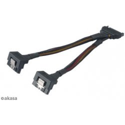 SATA napájecí rozdvojka Sata(M) na 2xSata(F) 15 cm - AK-CBPW15-15BK