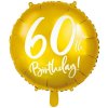 PartyDeco Balonek fóliový číslo 60 zlatý 45 cm