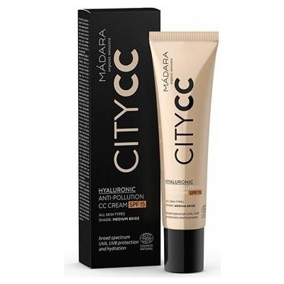 MÁDARA CC krém SPF15 Medium Citycc Hyaluronic Anti-Pollution CC Cream 40 ml – Hledejceny.cz