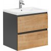 Koupelnový nábytek COMAD MONAKO 820 grey, šířka 60 cm, matná šedá/dub hamilton