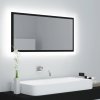 Koupelnový nábytek Nábytek XL LED koupelnové zrcadlo černé 90 x 8,5 x 37 cm akrylové