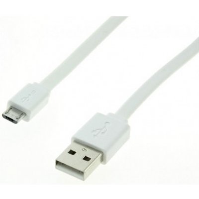 Roline 11.02.8761 USB 2.0 kabel, USB A(M) - microUSB B(M), 1m, plochý, bílý – Zbozi.Blesk.cz