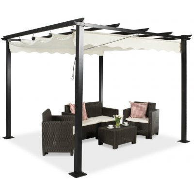 Garden Point Volně stojící pergola na terasu Tenerife 3 x 4 m krémová – Zboží Mobilmania