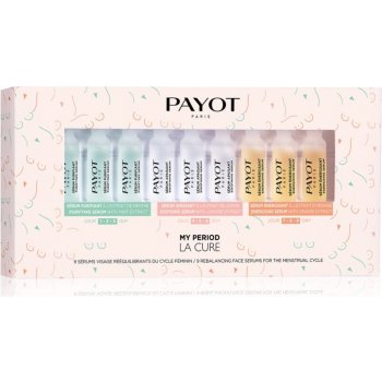 Payot My Period La Cure sada vyrovnávajících obličejových sér pro ženský cyklus 9 x 1,5 ml dárková sada