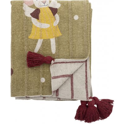 Bloomingville Přehoz z recyklované bavlny Peo 160 × 130 cm, béžová barva, textil – Hledejceny.cz