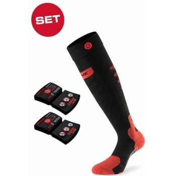 Lenz ponožky set of heat sock 50 lithium pack Černá