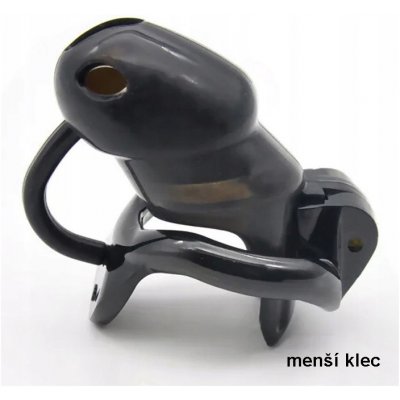 bdsm bondage shop BDSM silikonový pas cudnosti pro muže Barva Černá Škrtící kroužek 40 mm Provedení s ostny klec menší – Zboží Dáma