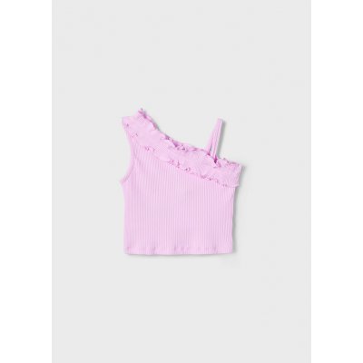 Mayoral tílko na jedno rameno s plisovanou aplikací světle růžové – Zboží Dáma