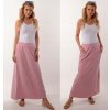 Dámská sukně Fashionweek Italská pohodlná dlouhá mikinová sukně s kapsami MAXI ZIZI267 světle růžová