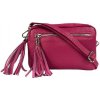 Kabelka Vera Pelle dámská kožená malá crossbody kabelka fuchsiová