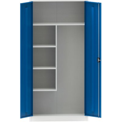 Kovona Víceúčelová kovová skříň, 4 police, 1950 x 950 x 500 mm, modré dveře – Zboží Dáma