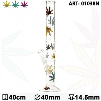 Hemp Skleněný bong Leaves 40 cm – Zboží Dáma