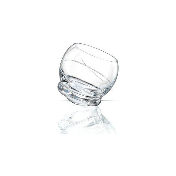 Sklenička Crystalex Bohemia Glass houpacích štamprlí Crazy broušená spirála 6 x 60 ml