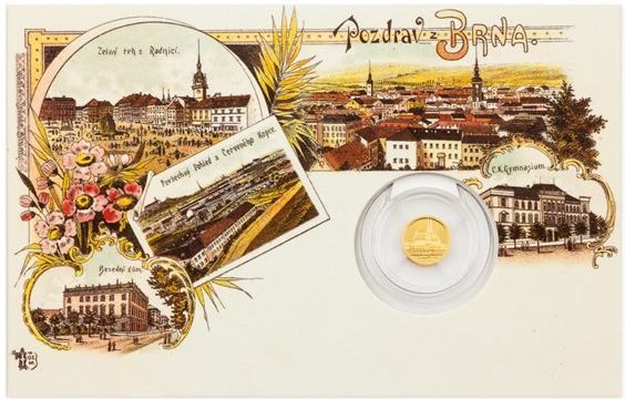 Česká mincovna zlatá mince Brno Katedrála sv. Petra a Pavla 0,5 g