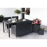 Nábytek Texim Set Viking L + 2x černé křeslo BALI antracit + 1x Bali ratan lavice – Hledejceny.cz