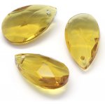 Broušený přívěsek kapka plochá 22mm žlutá – Zboží Dáma