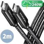 Axagon BUCM2-CM20ACHARGE USB-C - USB-C, 2m, černý – Sleviste.cz