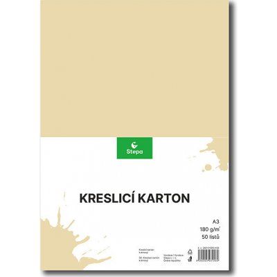 Barevná čtvrtka, 50ks, A3, 180g/m2, krémová – Zboží Dáma
