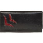 Lagen Dámská kožená peněženka 6011 T černá červená – Zboží Mobilmania