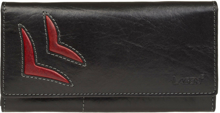 Lagen Dámská kožená peněženka 6011 T černá červená