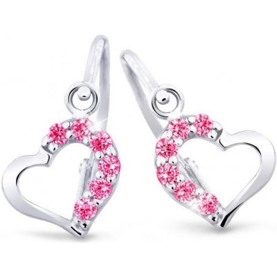 Cutie Jewellery Něžné dětské náušnice z bílého zlata C2757-10-X-2 fuchsiová